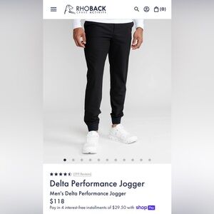 Rhoback Delta Performance Jogger - Black